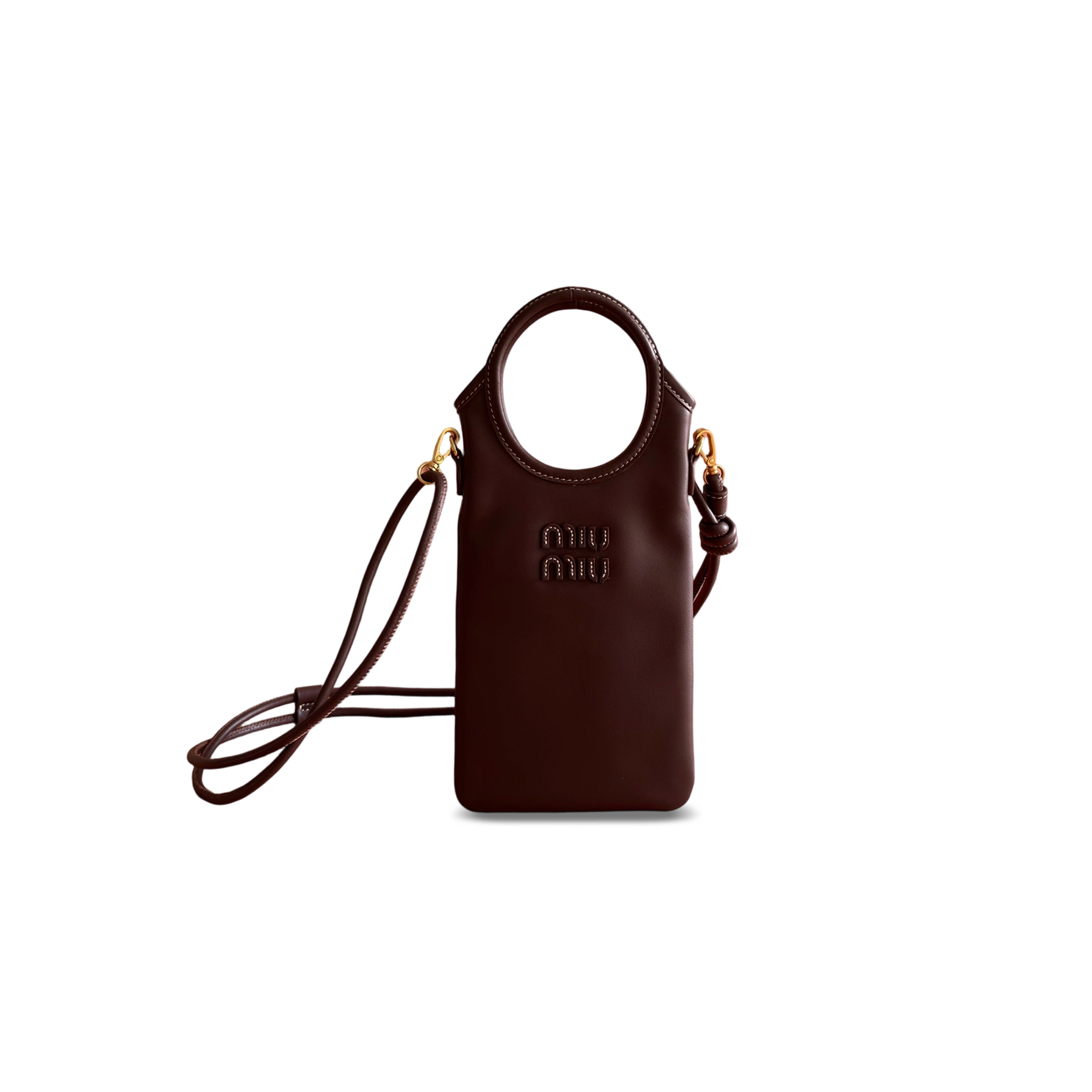 MIU MIU LEATHER SMARTPHONE CASE 5ZT08M (21*12.5cm)